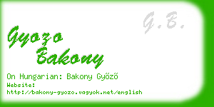 gyozo bakony business card